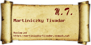 Martiniczky Tivadar névjegykártya